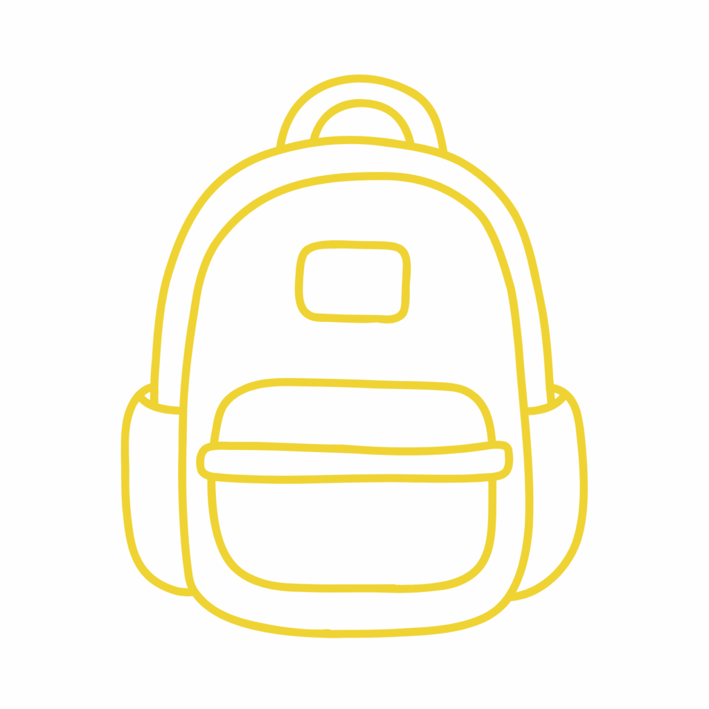 yellow backpack graphic