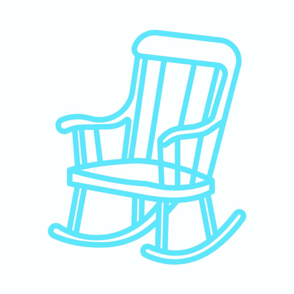blue rocking chair graphic
